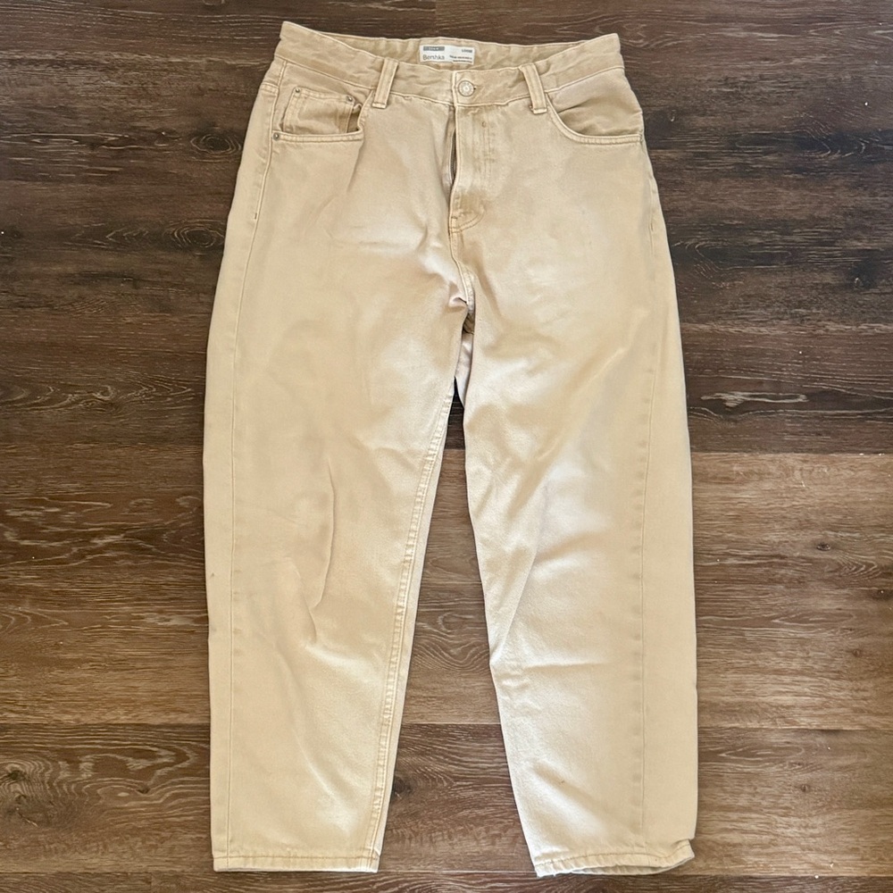 Men’s Tan Bershka Denim Loose Pants